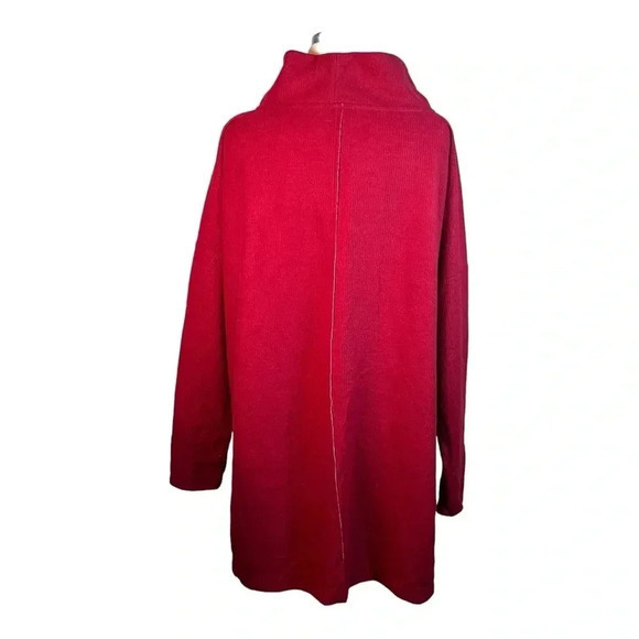 ANTHROPOLOGIE LONG‎ MOCK NECK SWEATER SUPER SOFT RIBBED RED WOMEN SIZE XL - Picture 4 of 11
